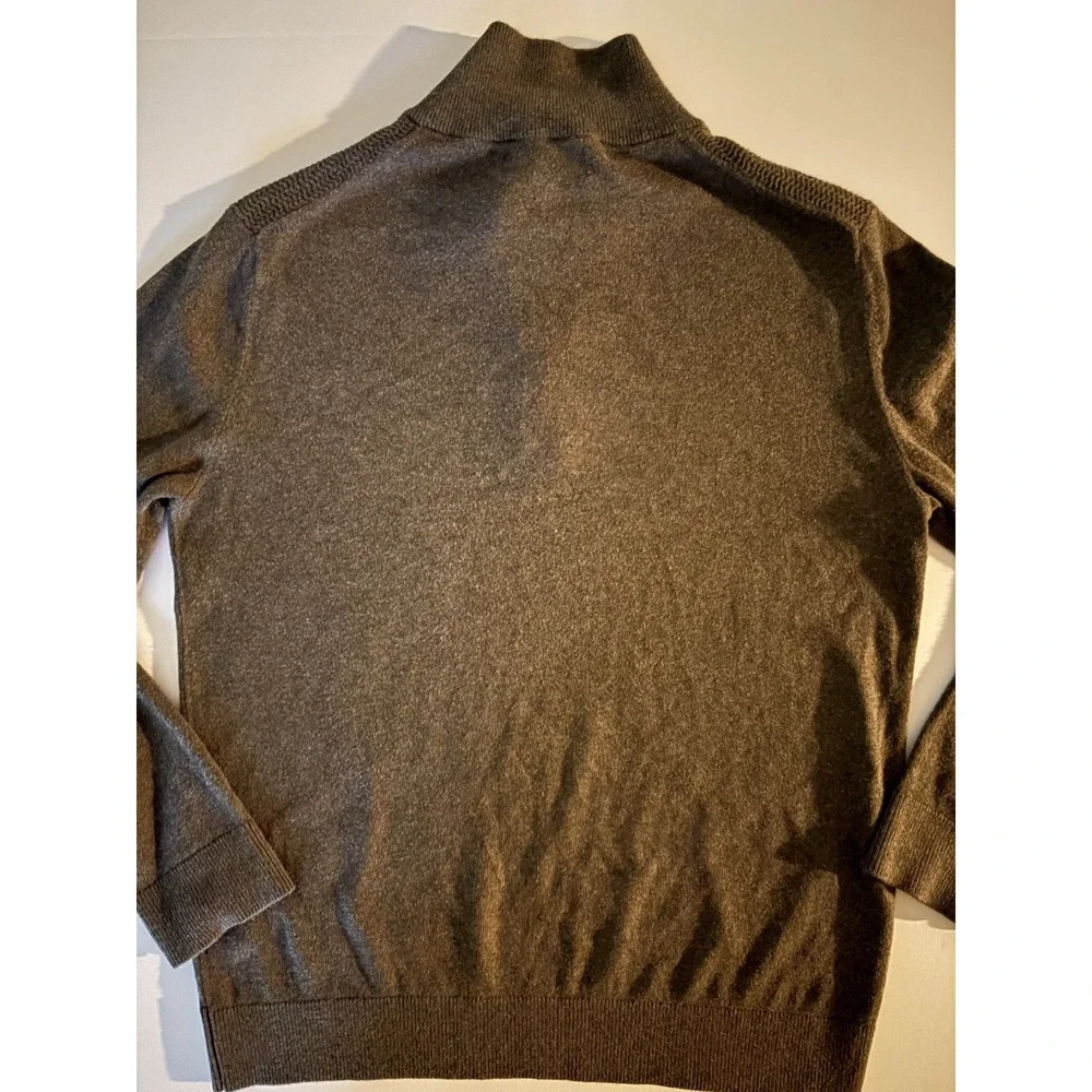 Banana Republic Sweater Mens Small GRAY 1/4 Zip Pullover Premium Luxe Yarn